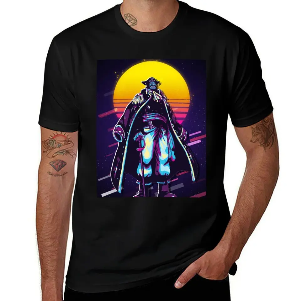 Zlato D Roger retro tričko Vlastné tričko s nadmerným anime tričko chlapci biele tričká pre mužov bavlna