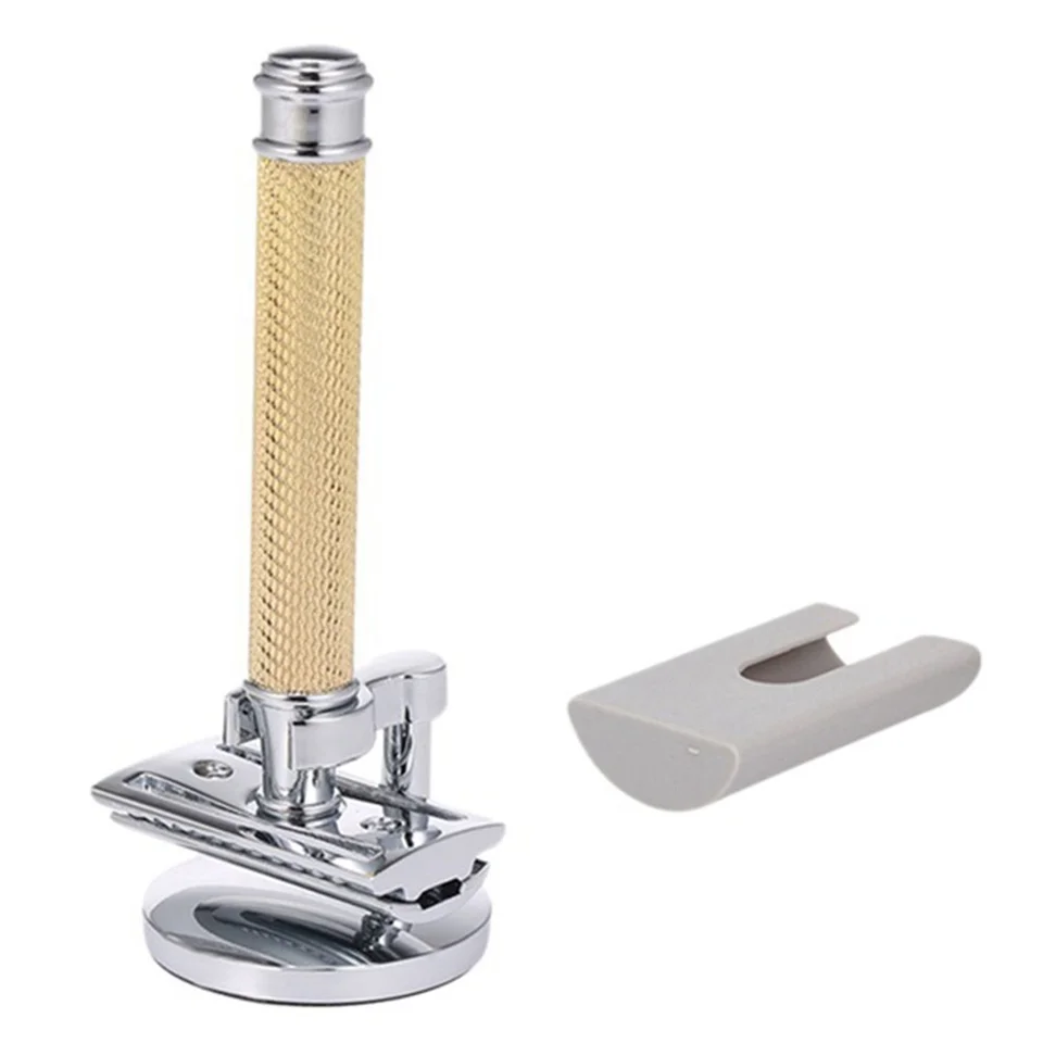 Zlato nastaviteľná dvojitá hrana Cl Ic bezpečnostná holiaci strojček Horen Razor s krytom hlavy s rezačkou základne