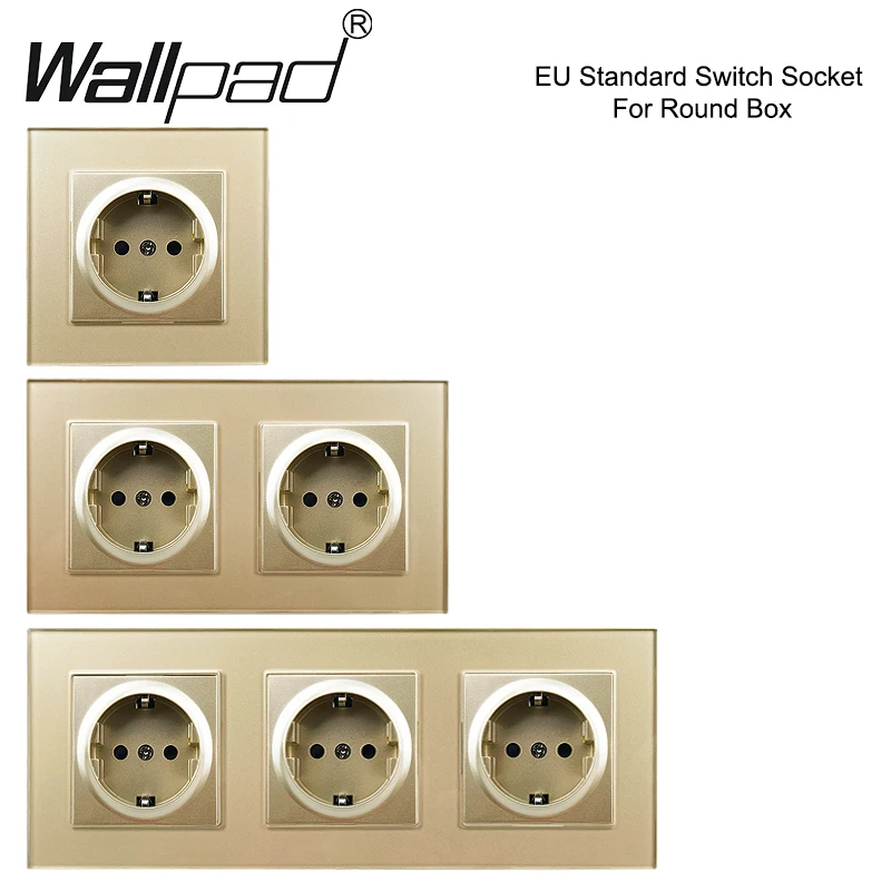 Zlaté sklo DIY EU 1 2 3 OFF OFF Light Switch Wall 16A francúzska európska zásuvka s USB Type C Outlet Wallpad 220V
