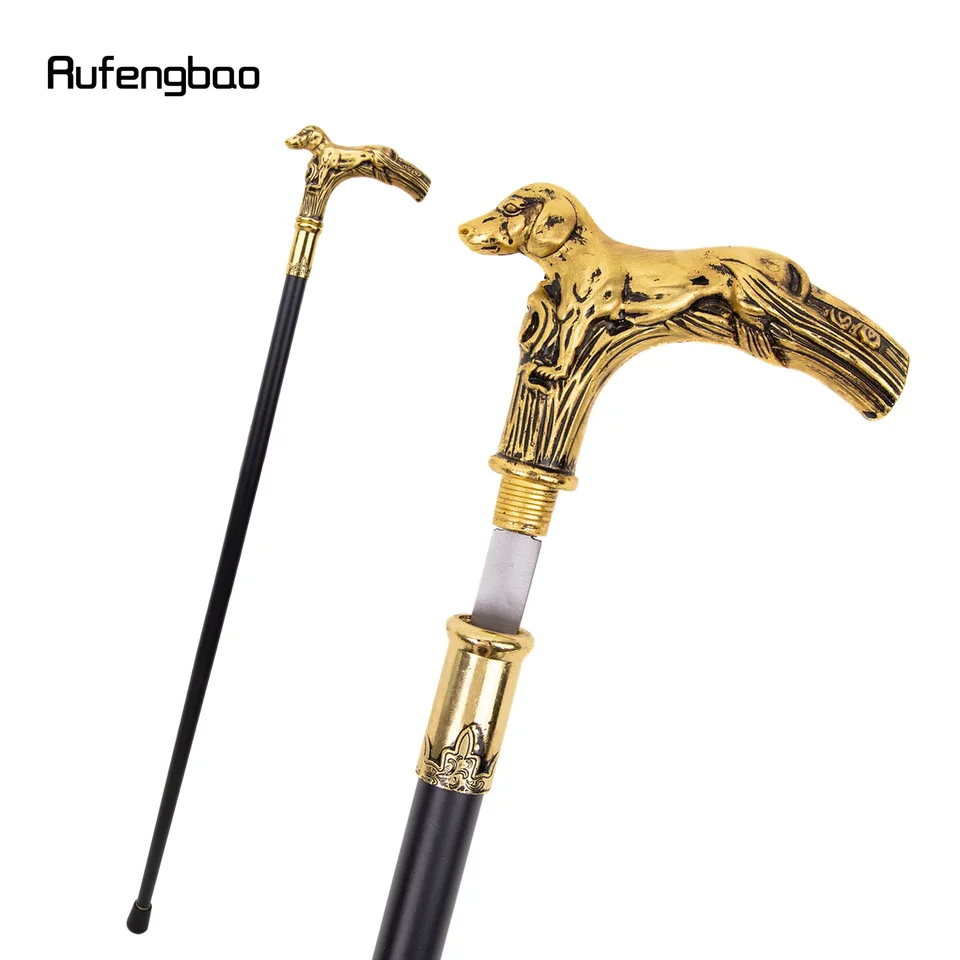 Zlatý psov rukoväť s jednou kĺbovou tyčkou so skrytou tanierou dekoratívna tanier Cospaly Party Halloween Crosier 93 cm