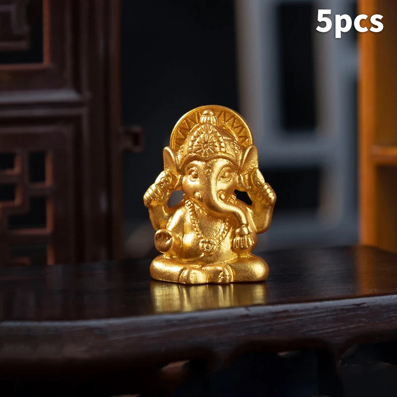 Zlatý pán Ganesha Buddha Socha slona Boha sochy Ganesh Figuríny