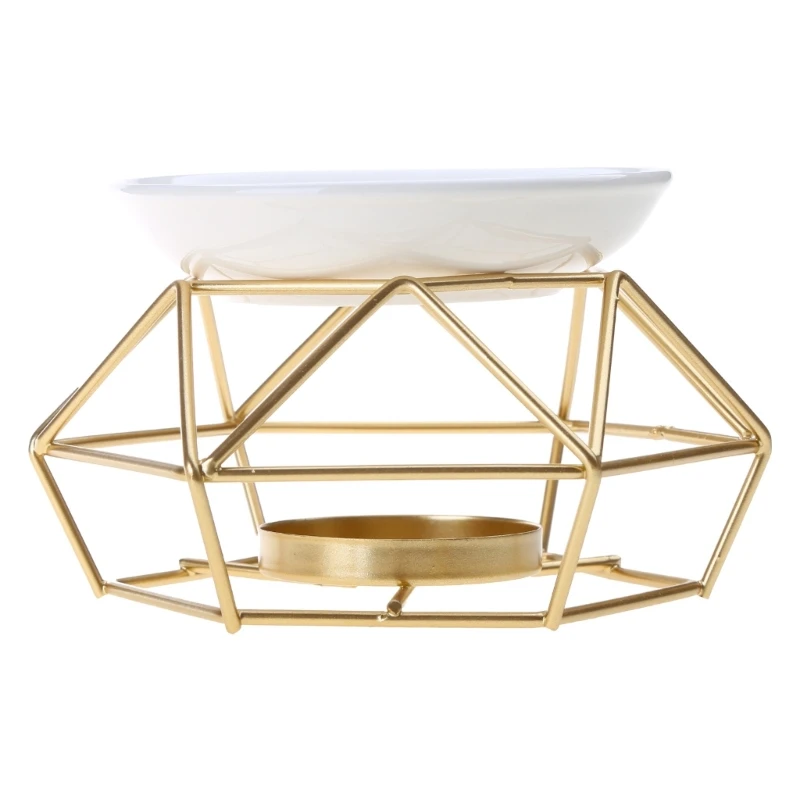 Zlatý čajový držiak vosk pre Burner Lantern Frame Ornament Candelabros