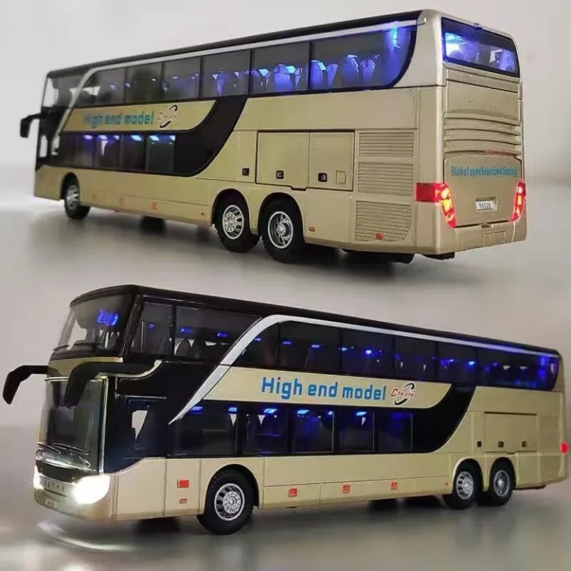 Zliatina Luxusná elektrická elektrická letiská Business autobus Model Autrodie Diecast Simulation Metal Toy City Tour Bus Model Model zvuk a ľahké detské darčeky