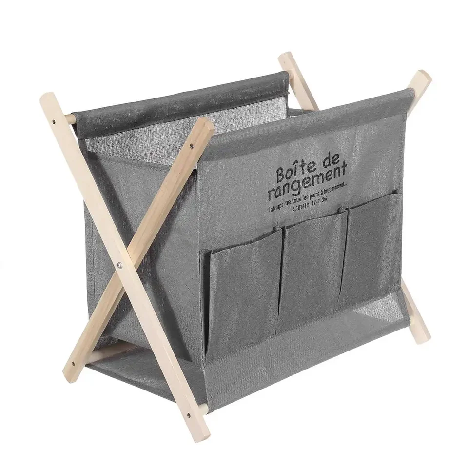 Zložiteľný časopis Book Basket X-Shape Colpsible tlačený organizátor 1 Grid Home Laundry Hamper Sorter Sorter Piery Basket