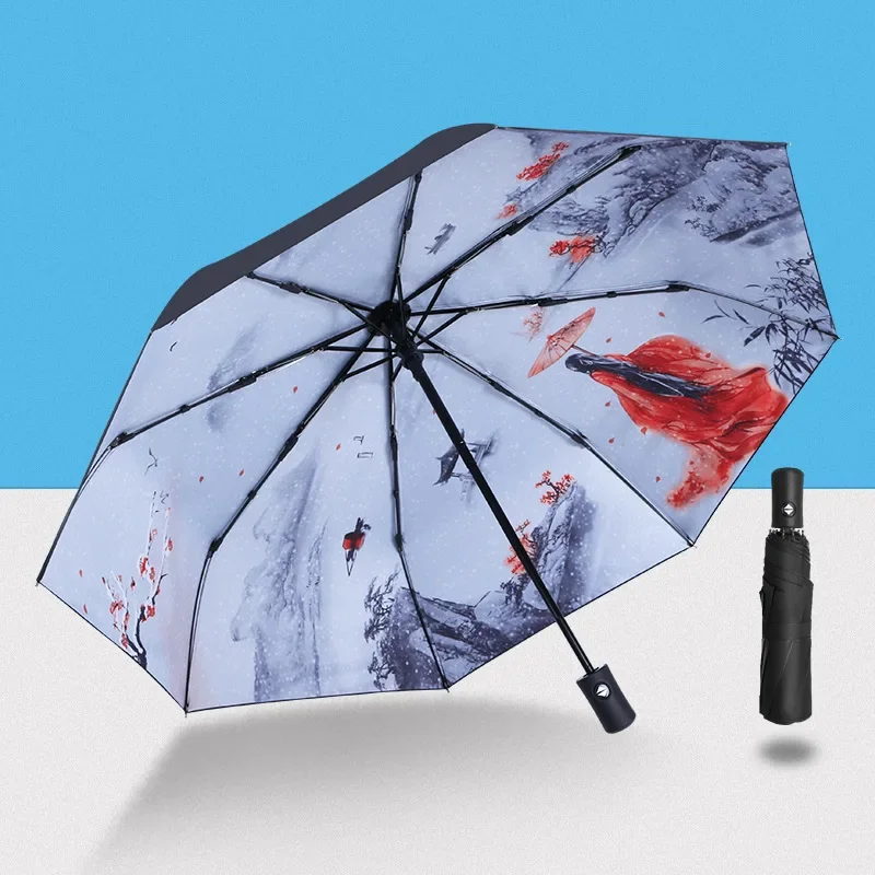 Zložte manuálny dáždnik All počas každého počasia Dáždnici pánske ženy Windproof UV odolné voči plážovému dievčenskému slnečnému žiareniu Skladací slnečník
