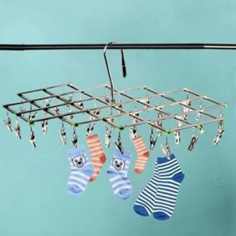 Zložte z nehrdzavejúcej ocele Windprope Clothespin Piery vešiak na šnúru šnúrky na šnúru ponožky podprsenka Suchový stojan odevy kolíkový hák Airer sušič