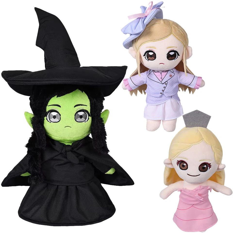 Zlá čarodejnica Elphaba Glinda Cosplay plyšová bábika Cartoon Soft Sladka maskot kostým narodeniny Halloween karneval rekvizity