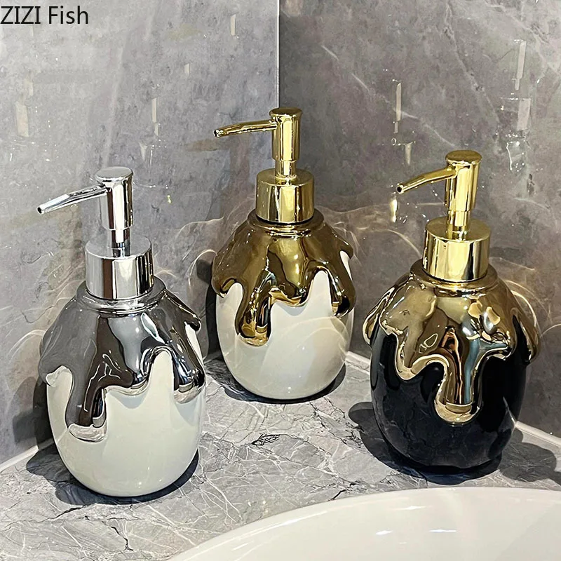 Zlákané zlaté keramické ručné mydlo DispenSer Hotel ručné mydlo fľaša kúpeľňová fľaša fľaša mydlové čerpadlo domáce kúpeľňové doplnky
