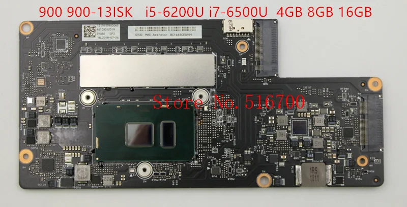 Zmena hlavnej dosky NM-A411 pre Lenovo Yoga 900 900-13ISK NAPOJEPTOR CPU I5-6200U I7-6500U RAM 4 GB 8 GB 16 GB 100% Testovaná