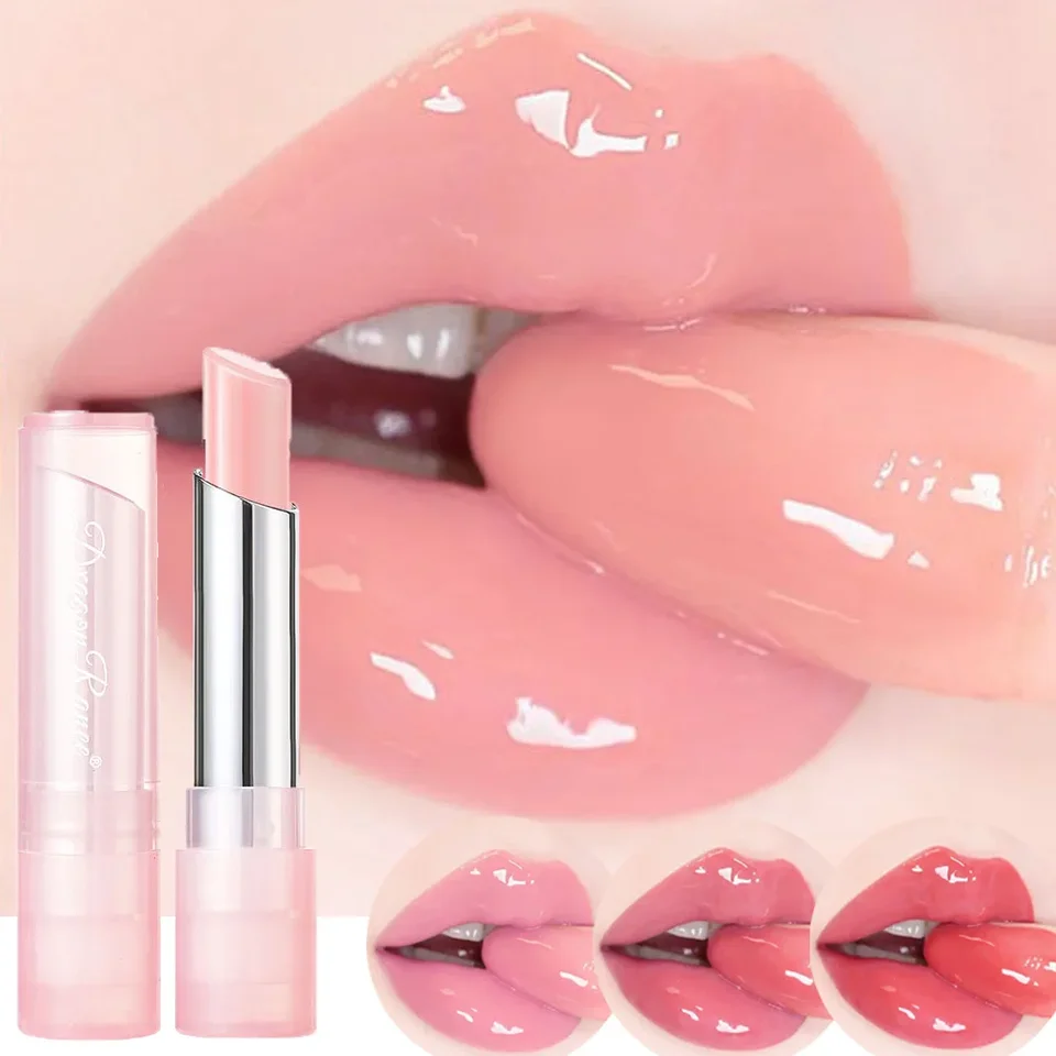 Zmena teploty Lipstick želé s farbou Zmeniť balzam na pery zvlhčovanie, nie je ľahké miznúť krásne ružové farebné rúžové pery starostlivosť 1pc