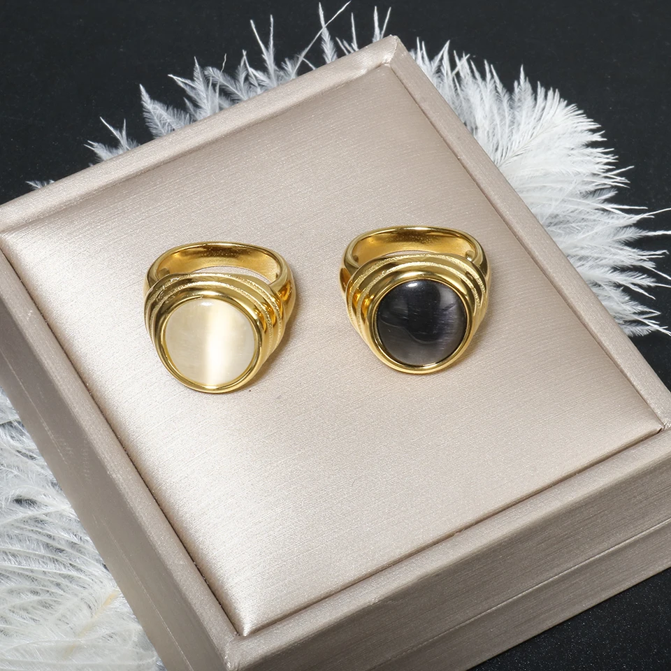 Zmfashion Classic Vintage Black Agate Fritillaria Ring for Men Denná svadobná hostina na sebe pár sobášnych prsteňov šperky