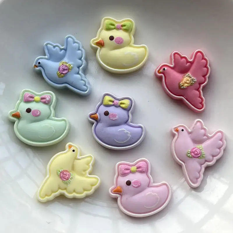 Zmiešajte 20 ks. Resin Pigeon Ploché zadné šperky Výroba zo scrapbook dekorácie DIY príslušenstvo kačica plochá zadná dekorácia