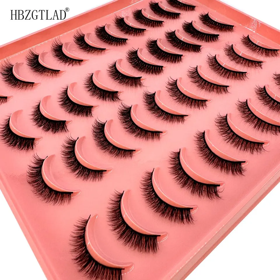 Zmiešajte 20 párov mihalnice 3D Mink Rifes Fluffy Mäkké múdry prírodný predlžovač rias Opätovne použiteľné riasy Mink False Ryašes makeup
