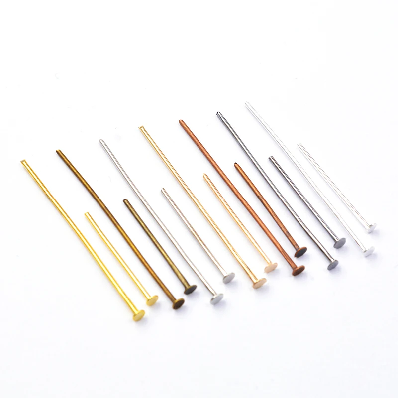 Zmiešaná plochá hlava 200pcscolor 16-50 mm oči Plochá hlava PIN PEASLES PLAČKA Dodávky pre šperky výroby doplnkov DIY