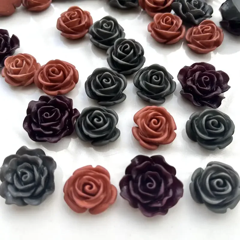 Zmiešané 19 mm/24 mm vinobranie živice Kvetinové kamienko Dekoratívne ploché zadné klipy DIY klip DECORATÍVNE DOPRAVY 10KS/LOT