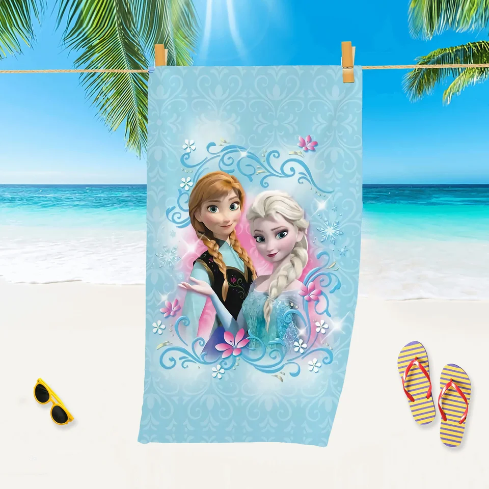 Zmrazená plážová uterák Disney Chotore Cartoon Cutoen Decor Decor Dievčatá Dievčatá Ručné uteráky pre kúpeľňové ponuky domáca sprcha cestovanie