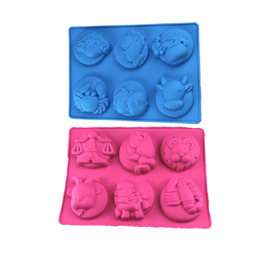Znaky zodruhového silikónového koláča formy kuchynské bakeware DIY dezerty pečenia peny plesní náradie