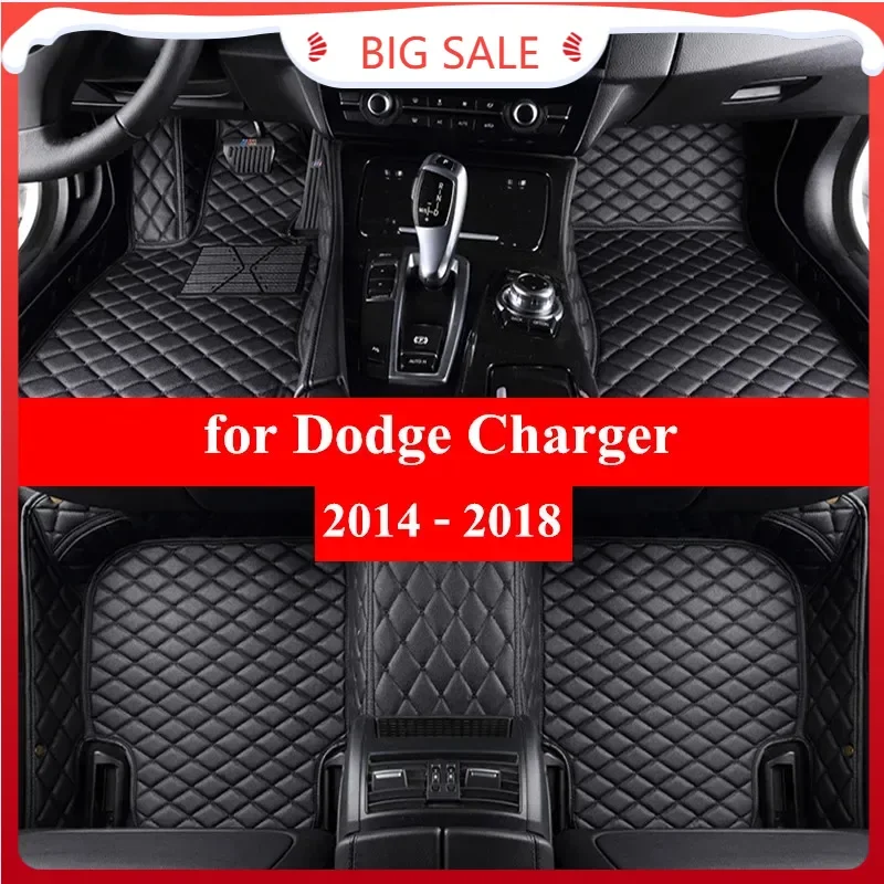 Značka automobilový podlahový rohože pre Dodge Charger 2014 2015 2016 2017 2018 Flash Mat Leather Custom Foots Pads Automobile kobercový kryt