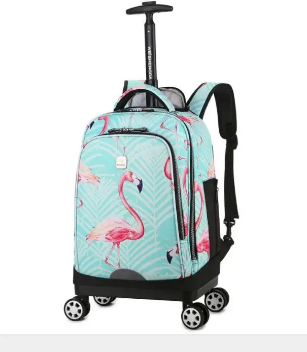 Značka kolesový batoh pre školský batoh 4 kolesá Trolley Rolling Luggage Bag Travelley Trolley Batoh pre tínedžerov