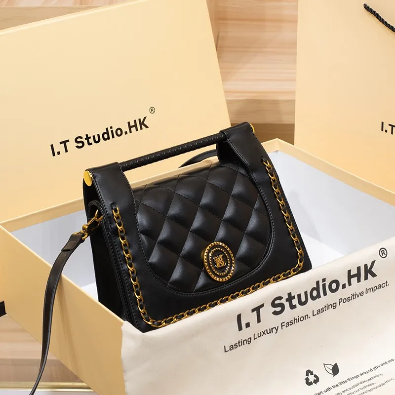 Značka Luxusná pravá kožená kabelka pre dámsky 2023 Nová jeseň/zimná špičková dizajnér One Rameno Crossbody Bag Bag