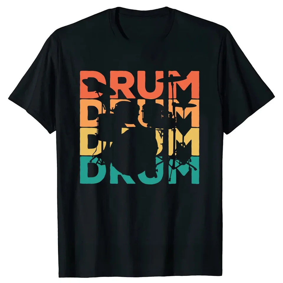 Zničím ticho Happy bubning list grafické tričká módne streetwear Simple O-krk tlačené tričká Tops Muž a žena
