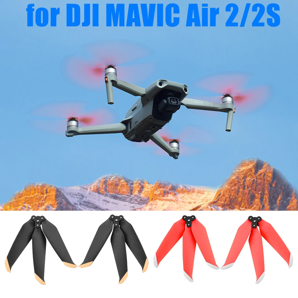 Zníženie hluku Trojtestvá vrtuľa pre DJI Mavic Air 2/2s Dron Rýchle uvoľňovanie rekvizity