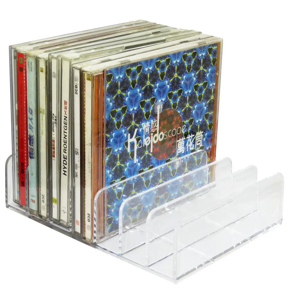 Zobrazenie stojana na skladovanie úložného priestoru, prémiový organizátor Clear Acryl CD-DVD stojan