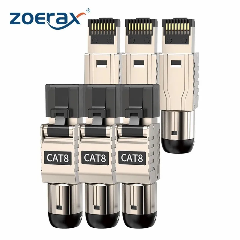 Zoerax 10ks RJ45 Konektory nástroja bezplatne CAT8 CAT7 CAT6A, CAT 8 Terginer Termination Zatĺk