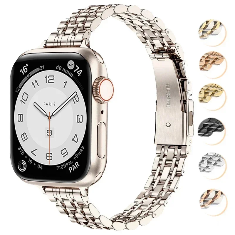 Zohatinná oceľový pás pre remienok na hodinky Apple 49 mm 42 mm 44 mm kovový náramok Iwatch Ultra Series 8 7 6 SE 5 4 3 Pre ženy 45 mm 41 mm