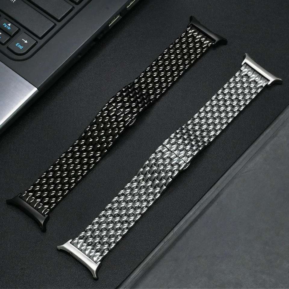 Zohatinný pás pre Samsung Galaxy Watch 7 Ultra 47 mm Luxusný muž kovový náramok pre galaxiu 7 47 mm No Gaps Curved End Strap Strap