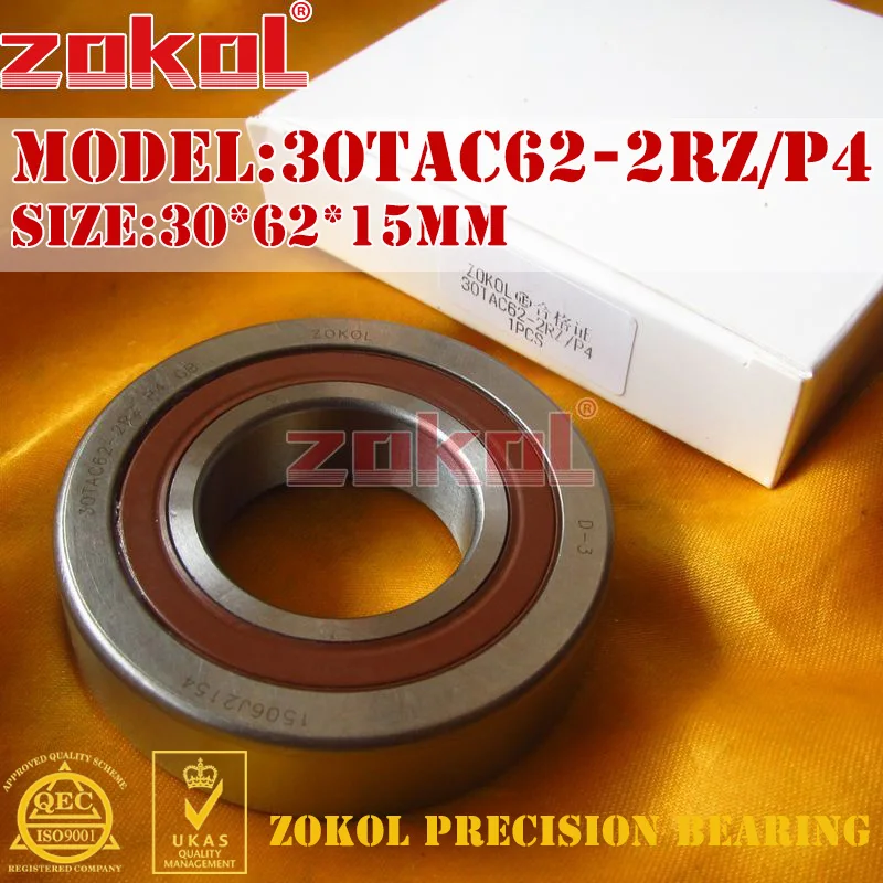 Zokol ložisko 30TAC62 2RZ P4 Univerzálne zodpovedajúce 30TAC62BSUC10PN7B (P4) Ball Screp SUPPELE GULLING 30*62*15 mm