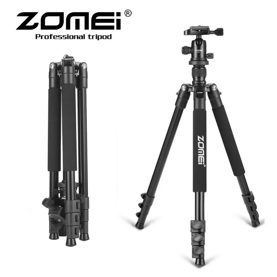 ZOMEI Q555 Profesionálny hliníkový flexibilný stánok fotoaparátu pre fotoaparáty DSLR Prenosné statívy 360 stupňov otáčania