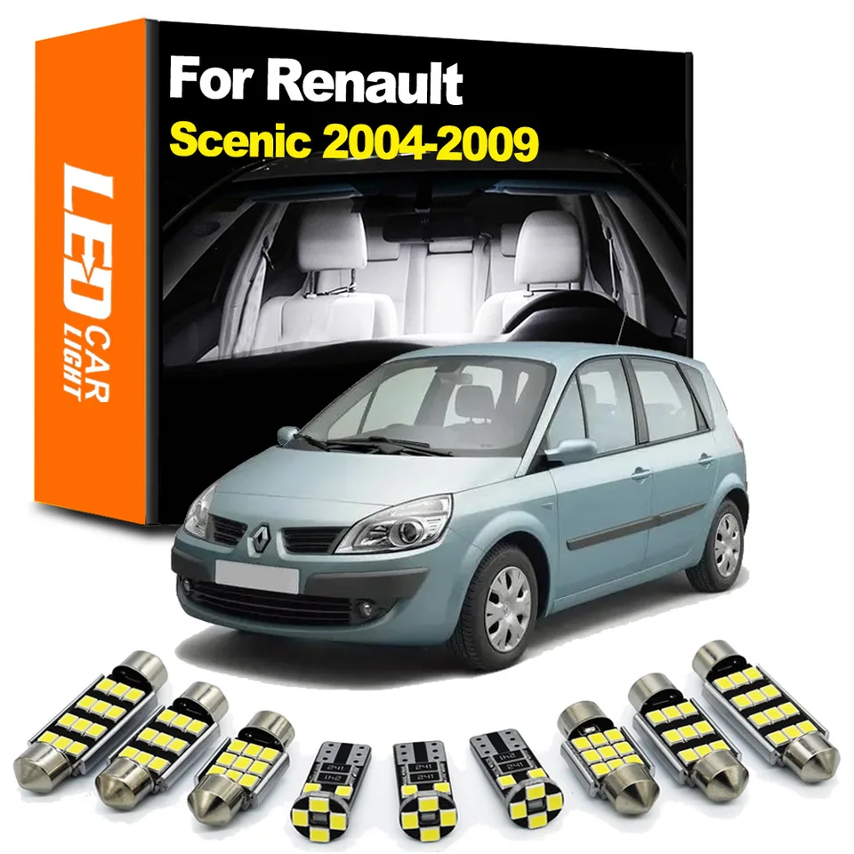 Zoomsee 16ks interiérová LED ľahká súprava pre Renault Scenic II 2 MK2 2004 2005 2006 2007 2008 2009