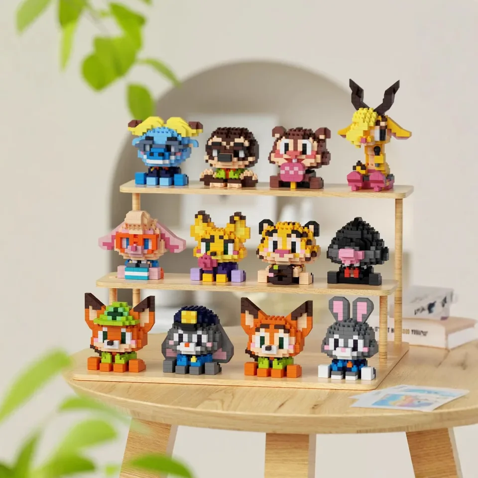 Zootopia Micro Building Blocks Nick Judy Chief Bogo Flash Zhromaždenie Shakira 3D Model Mini tehlové hračky pre deti darčeky