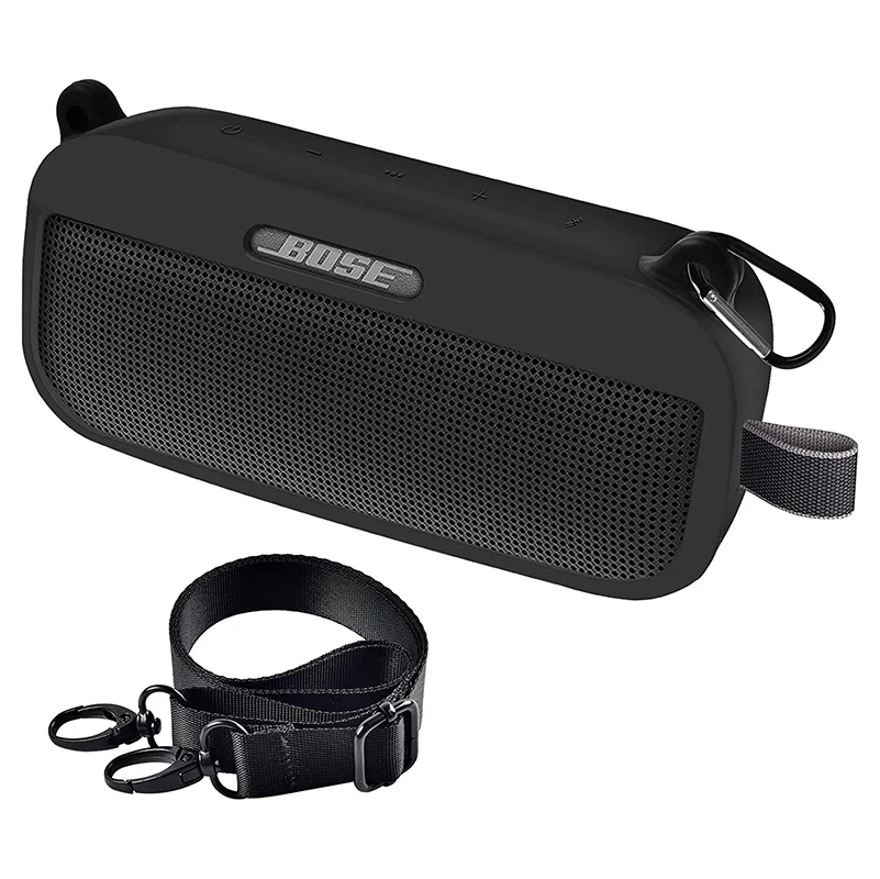 Zoprore Soft Silikone Case pre Bose Soundlink Flex Bluetooth prenosný reproduktor s ramenným remienkom a karabírom