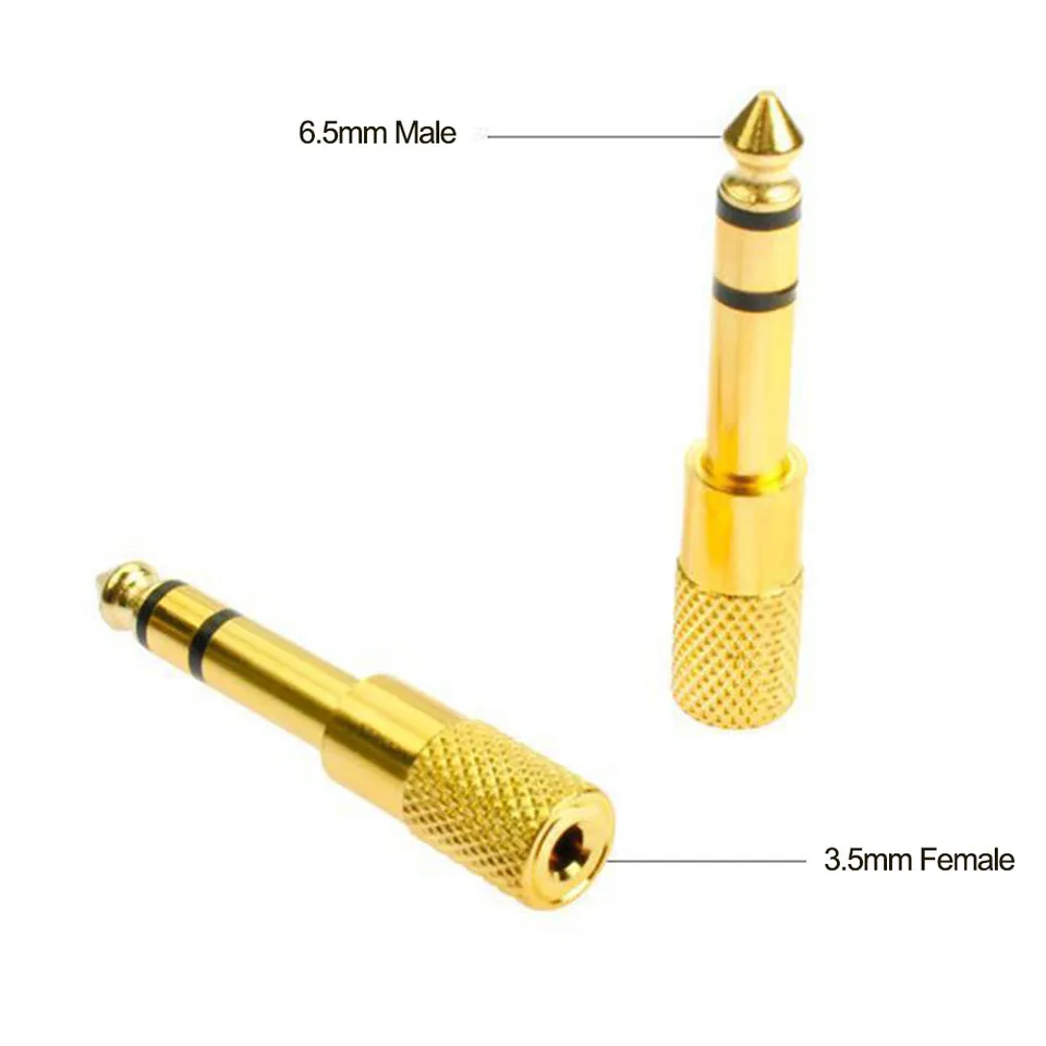 Zosilňovač pre slúchadlá Mini Jack 6.5 6,35 mm mužská zástrčka na 3,5 mm ženský konektorový zvukový adaptér mikrofón aux 6.3 3,5 mm prevodník