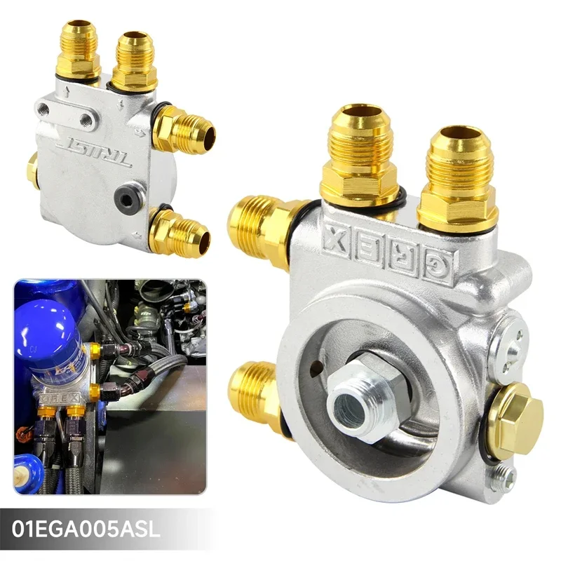 Zostava adaptéra olejového bloku hliníka Trust E/M Side Type-I 3/4x16Unf-An110 Univerzálne striebro