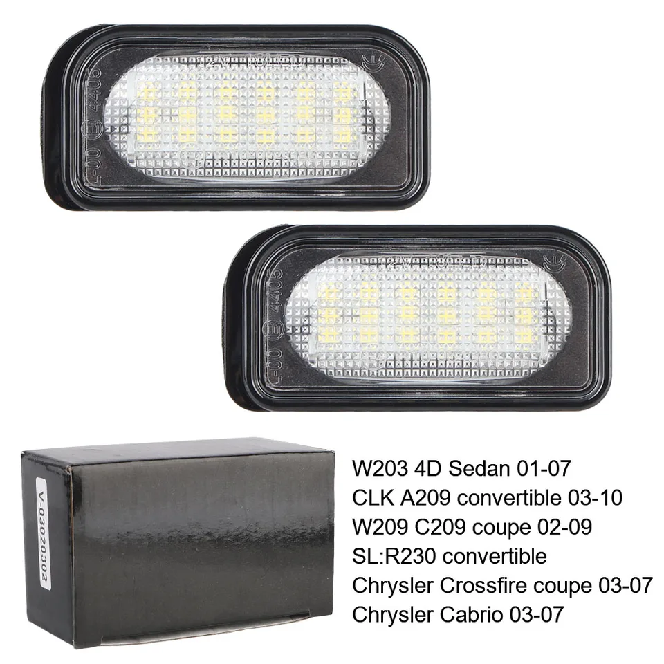 Zostava LAMBLY NUMBLE DASKA 2KS pre Benz W203 12V LED biela ŠPZ ľahká vodotesná vodotesná