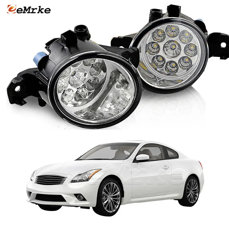 Zostava Montážny hmly LED hmlové svetlá PTF pre Infiniti G37 Q60 COUPE CONVERTIBLE V36 2011 2012 2013 9-LED DRL DENNE RUNGITLE LIGHT