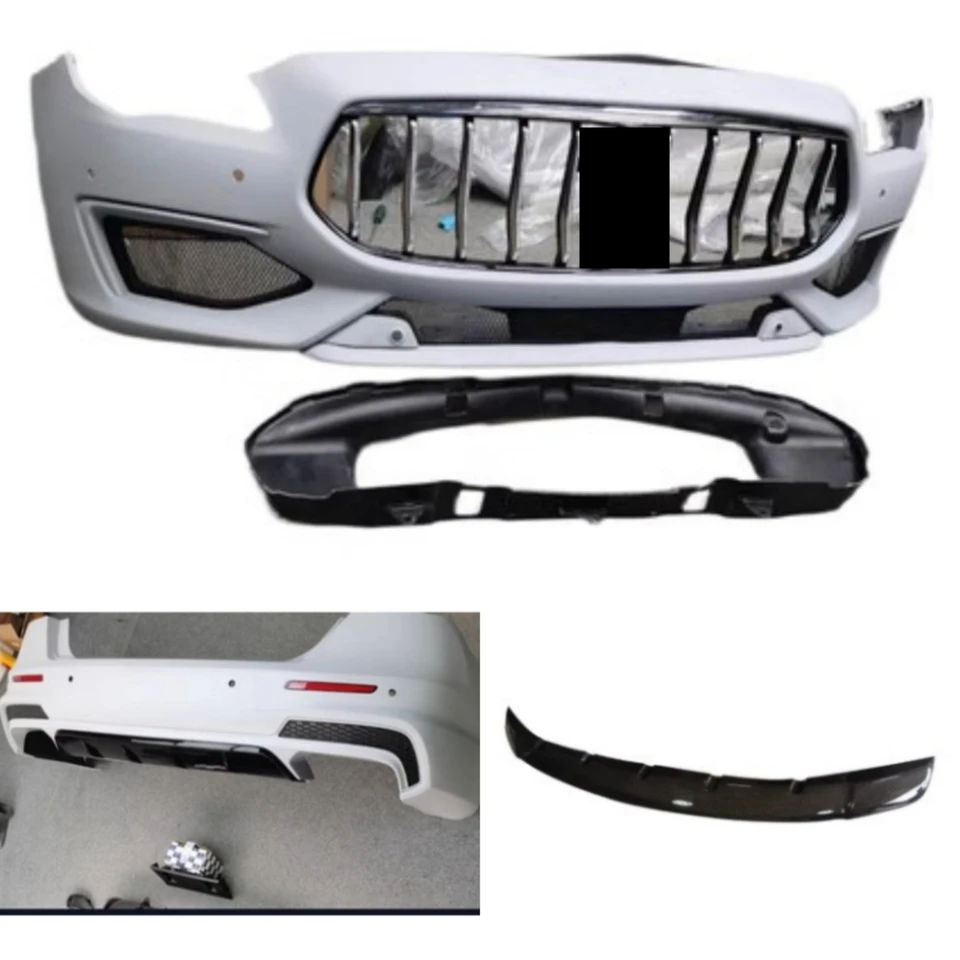 Zostava mriežky predného zadného nárazníka bočná sukňa Botton Lip pre Maserati Quattroporte 2013-2021 upravená GTS Sport Style Body Kit