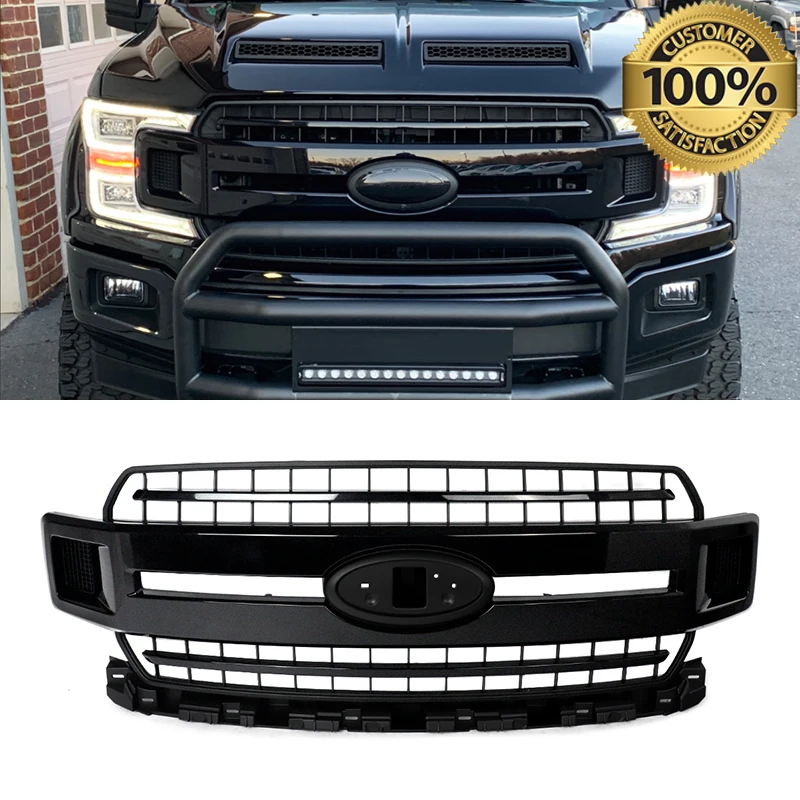 Zostava predného grilu upravená pre Ford F-150 F150 XL XLT 2018 2019 2020 Predný nárazník Horné závodné mriežky Agát Čierny UM/M7414