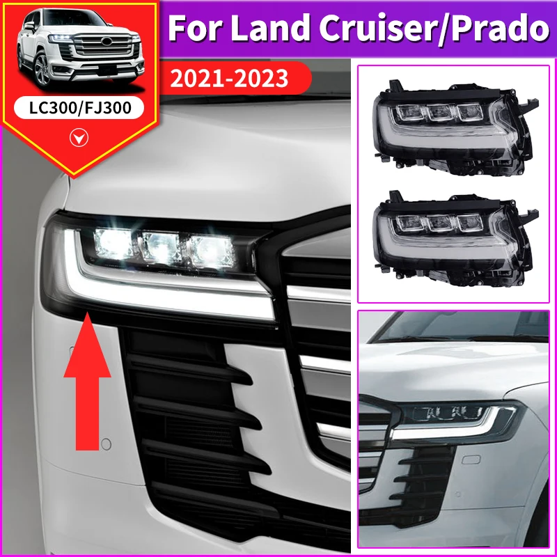 Zostava zadnej lampy predného svetlometového svetla pre Toyota Land Cruiser 300 LC300 2022-2025 Modifikácia Príslušenstvo Výmena