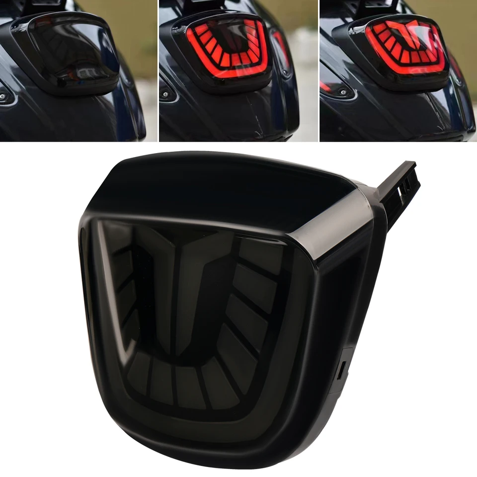 Zostava údeného LED chvosta pre zadné svetlo pre Vespa sprint 150 LED zadné svetlá brzdových svetiel sčernené LED toková žiarovka
