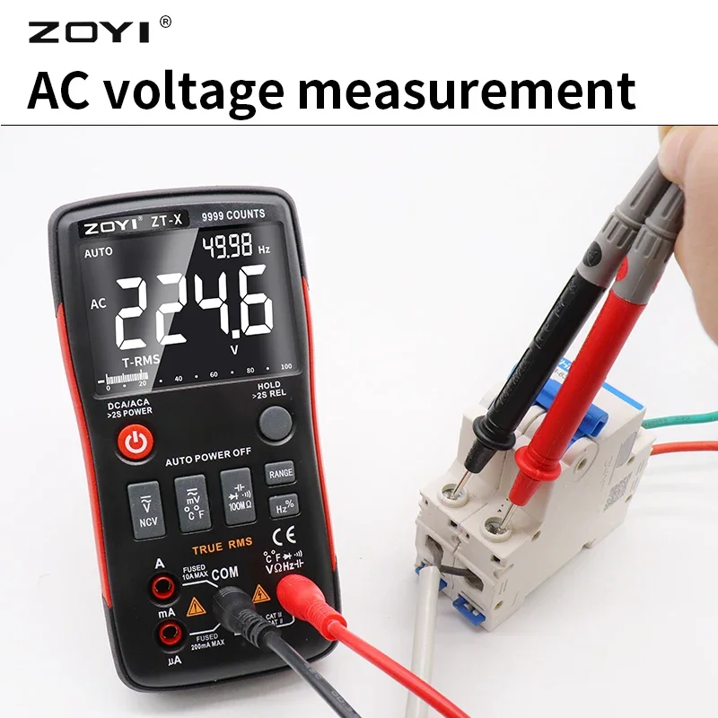 Zoyi Zt-X Digitálny multimeter ZT301 T-RMS Auto rozsah ebtn DC AC Voltmeter Ammeter Condenttor Tester lepšie ako tester