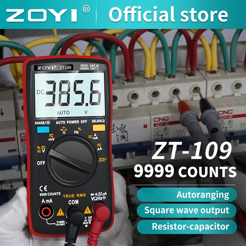 Zoyi ZT109/111 Digitálny elektrický multimeter 6000 Počty DC/AC prúdový tester True RMS Automatické LCD merače LCD