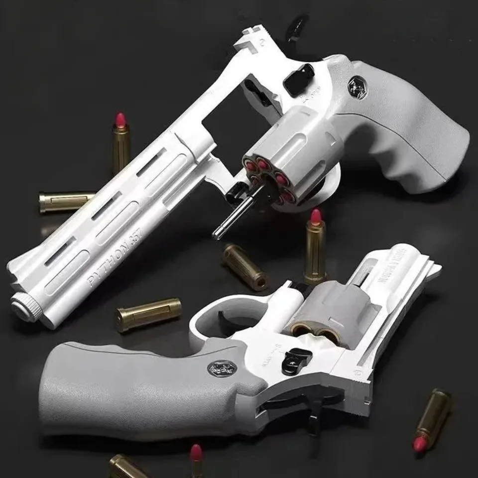 ZP5 357 Mechanické nepretržité streľba Revolver Toy Gun Automatický spúšťač pištoľ Soft Dart Bullet CS Outdoor Weapon for Kid Adult