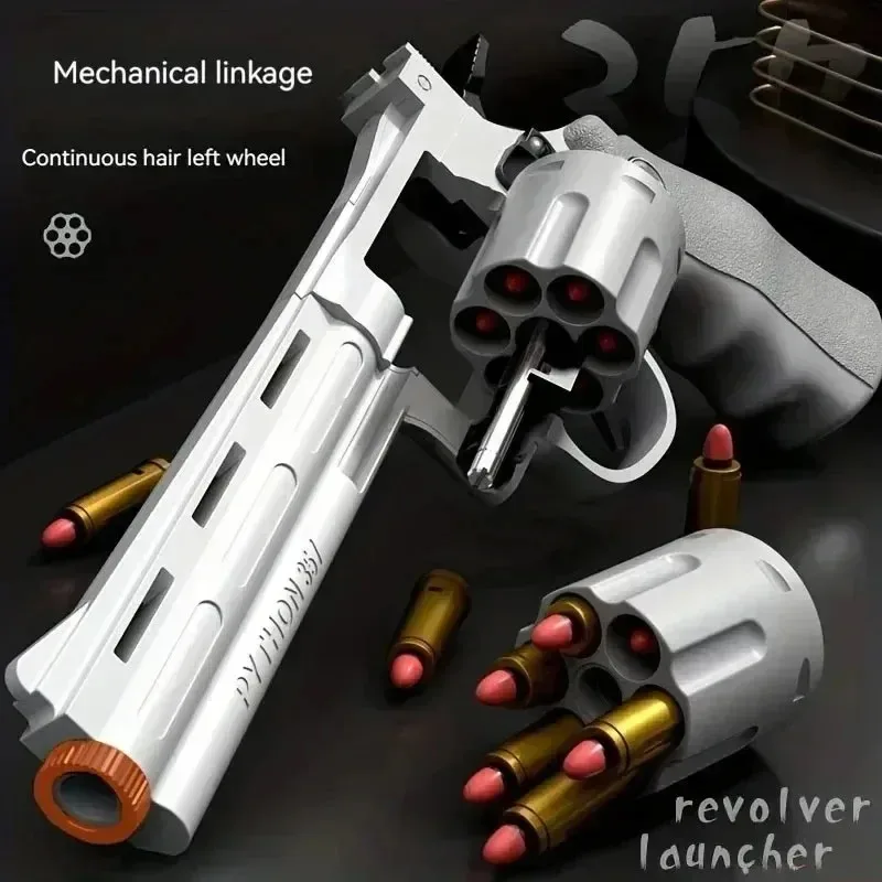 ZP5 357 Zliatina Revolver Soft Bullet Pistol Soft Dart Bullet Guner Gun Gun Fired Pistol Boy Simulation Toy Opakovacia pištoľ pištoľ