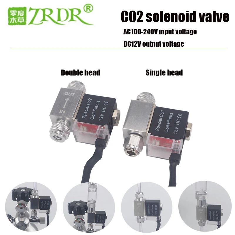 ZRDR Aquarium Nové nízkoteplotné solenoidové ventil s jednou hlavou DC12V (110-240V) DC12V (110-240V)