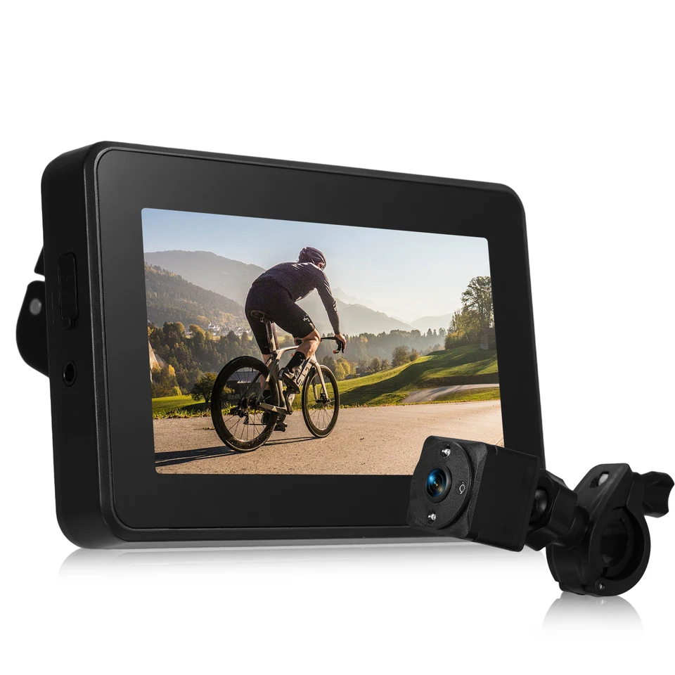 Zrkadlo na riadidlách na riadidlá 1080p Nabíjateľné bicykle Zadné zobrazenie Camera s rozlohou 150 ° Zobrazenie širokého uhla 360 ° nastaviteľná konzolu