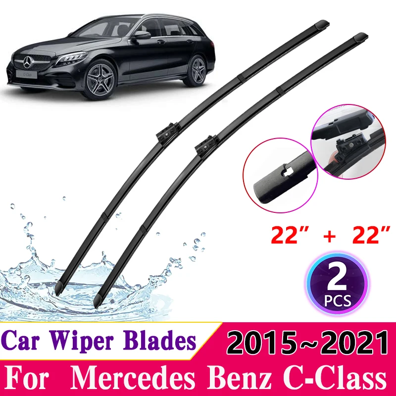 Zruky na čelné sklo pre Mercedes Benz C-Class W205 S205 Automatické predné zadné stierač Čepele okenné kefy Černé sklo